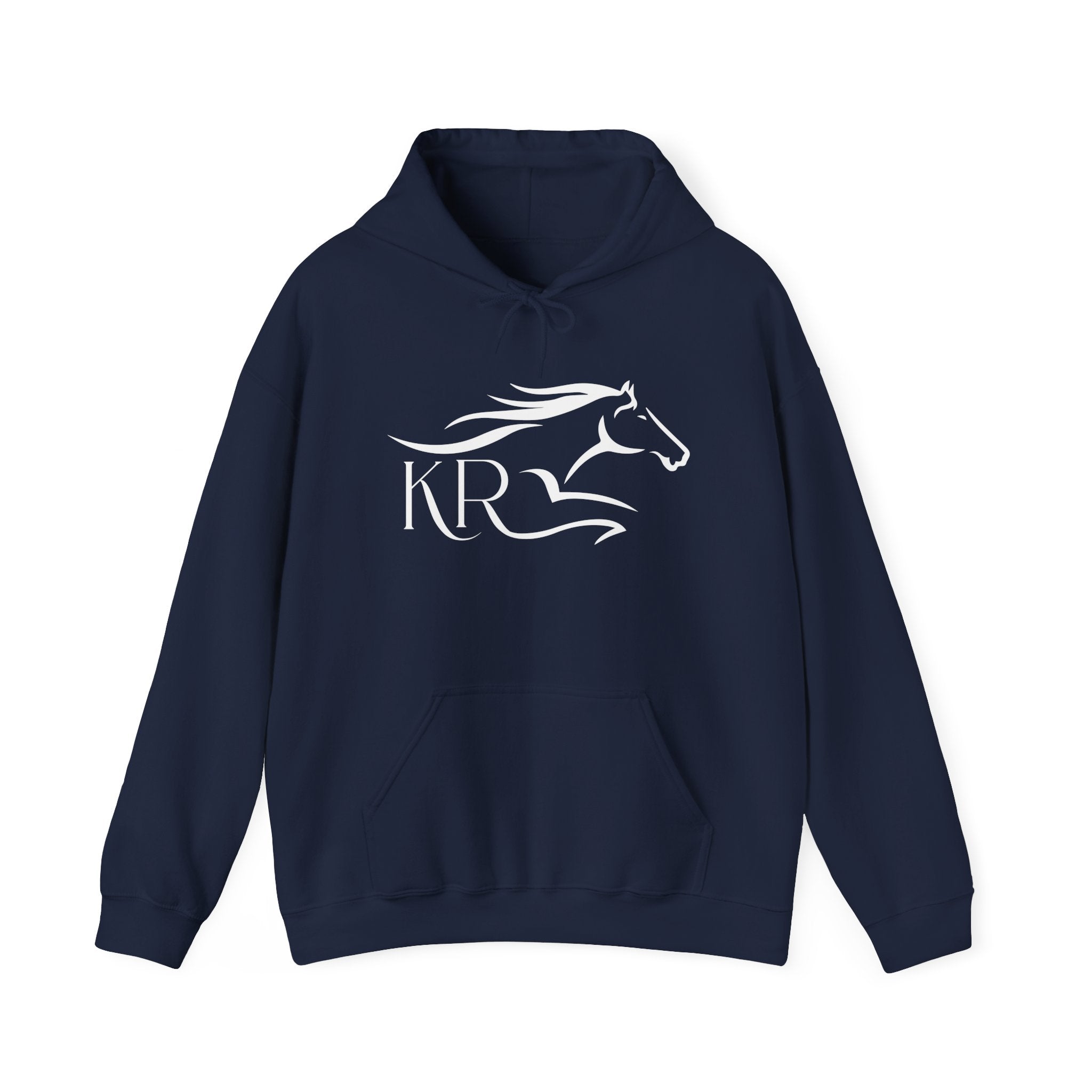 Adult Hooded Sweatshirt White Imprint