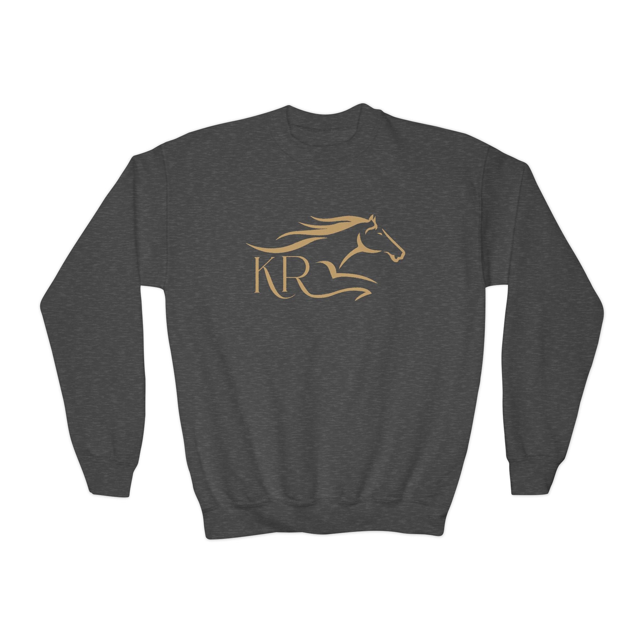 Youth Crewneck Sweatshirt Gold Imprint