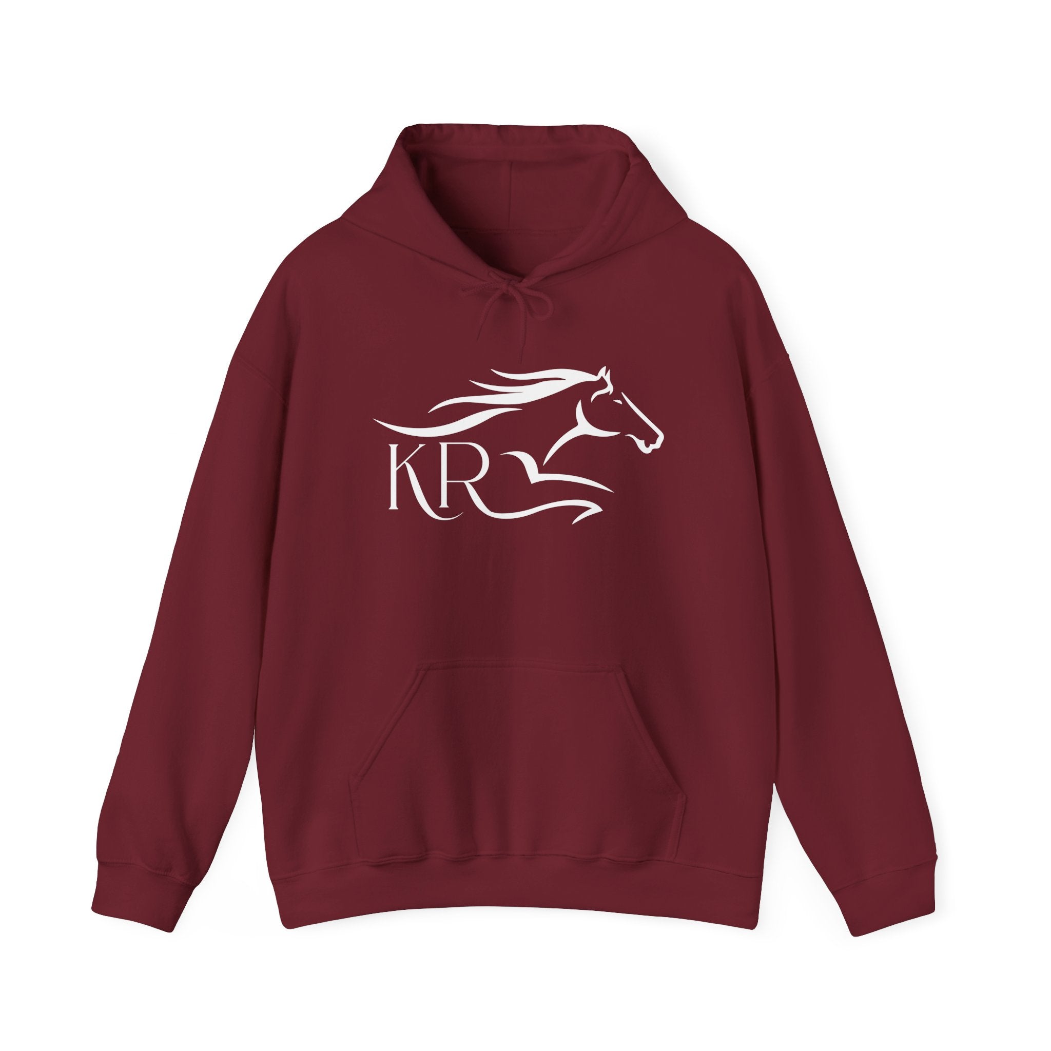 Adult Hooded Sweatshirt White Imprint