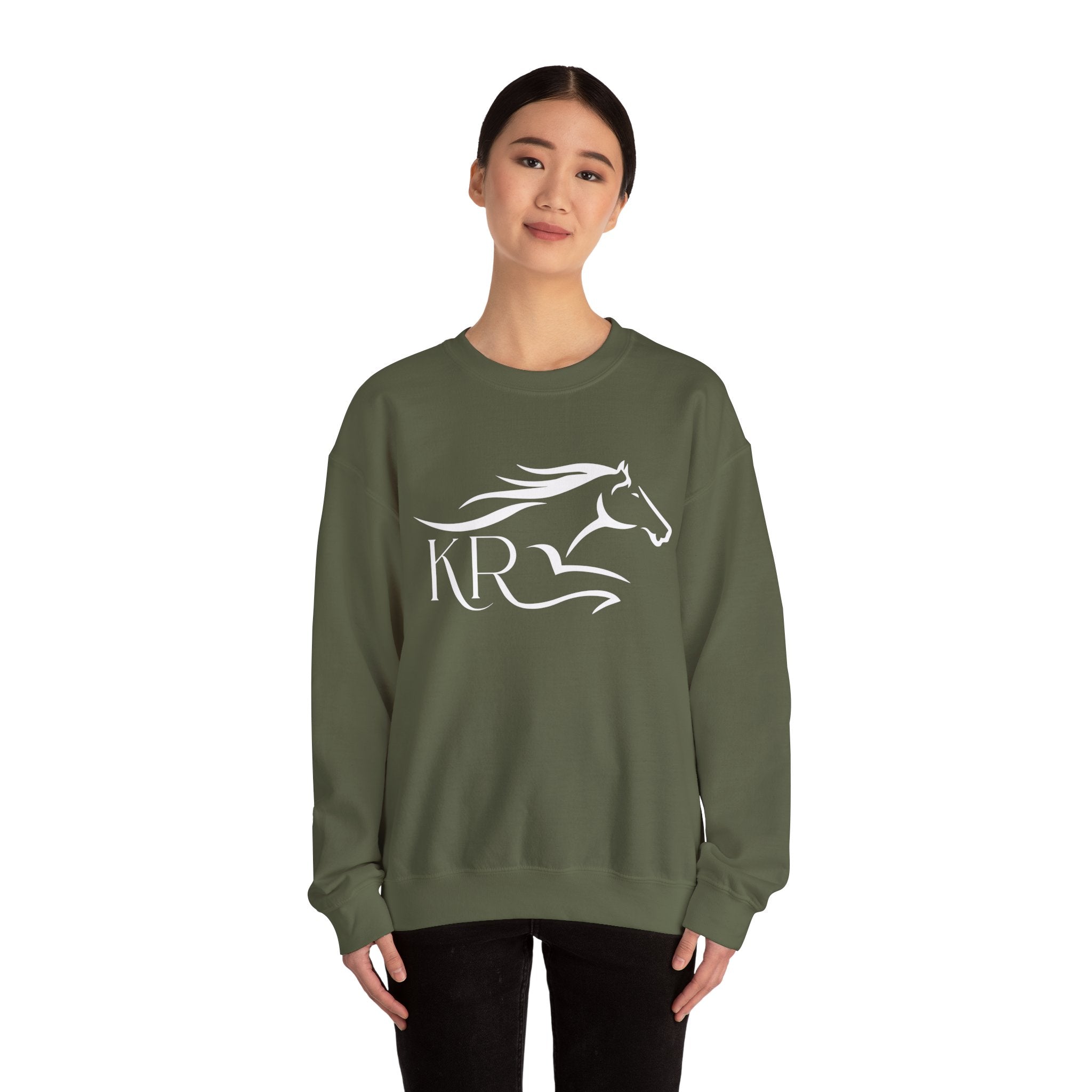 Adult Crewneck Sweatshirt White Imprint