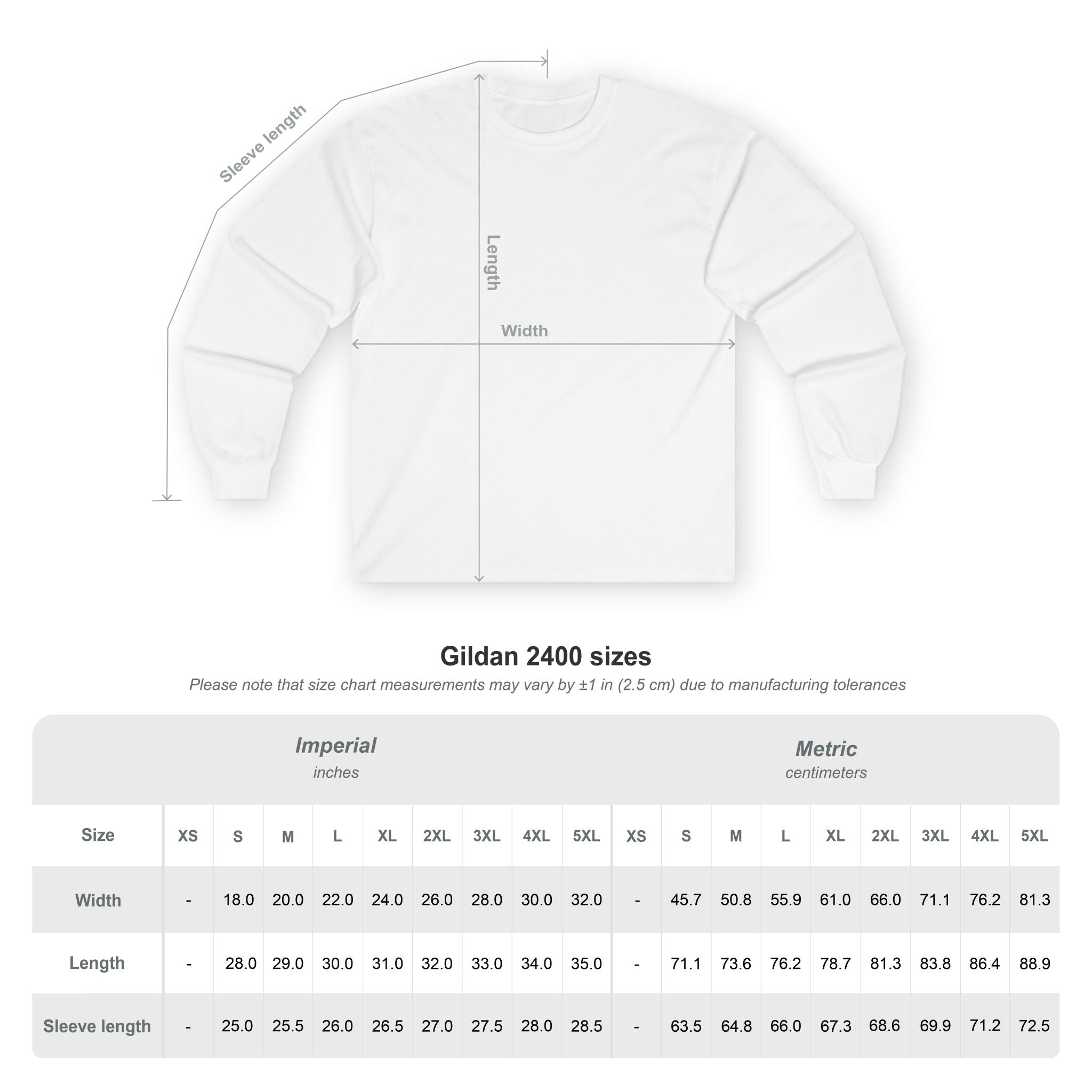 Adult Long Sleeve Gold Imprint