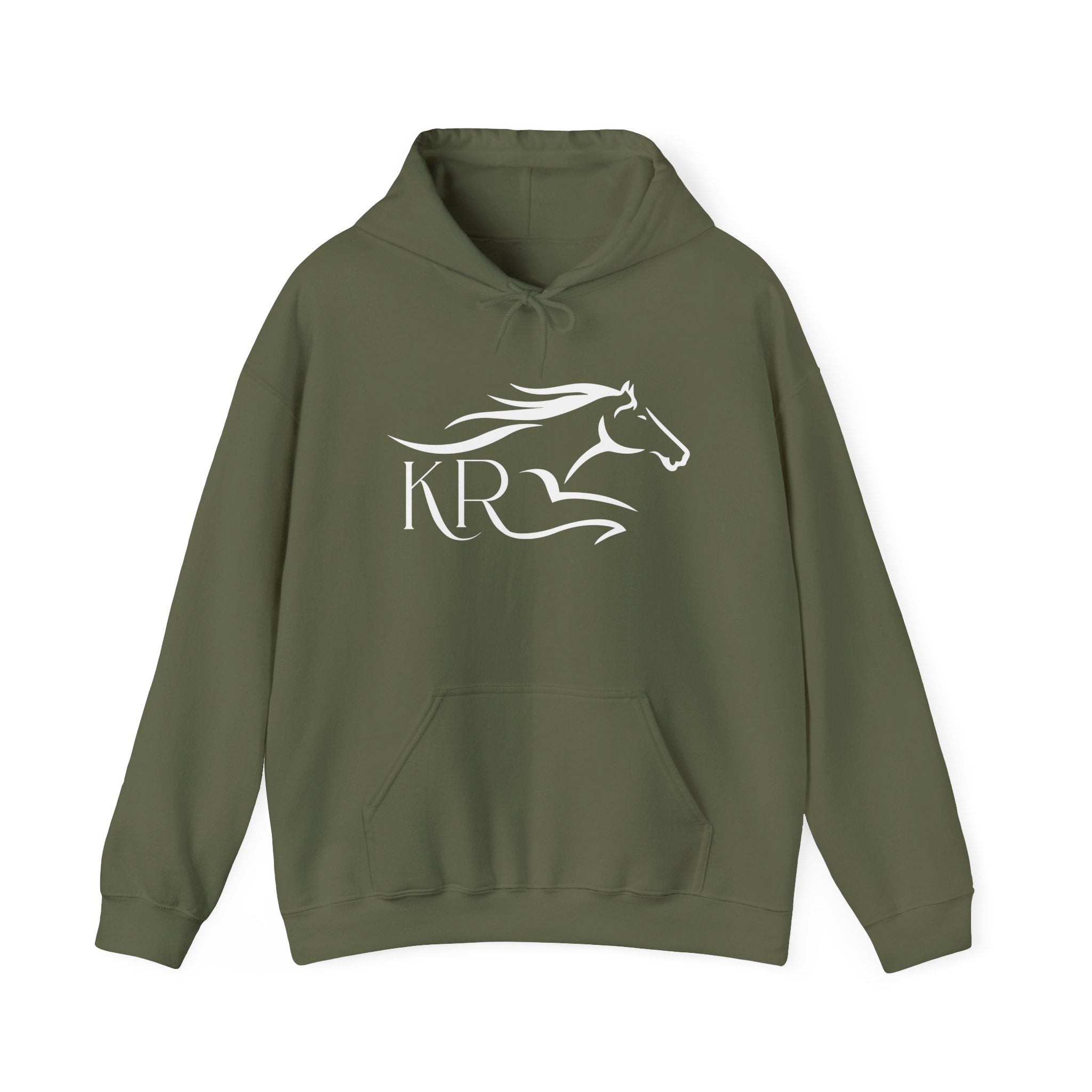Adult Hooded Sweatshirt White Imprint